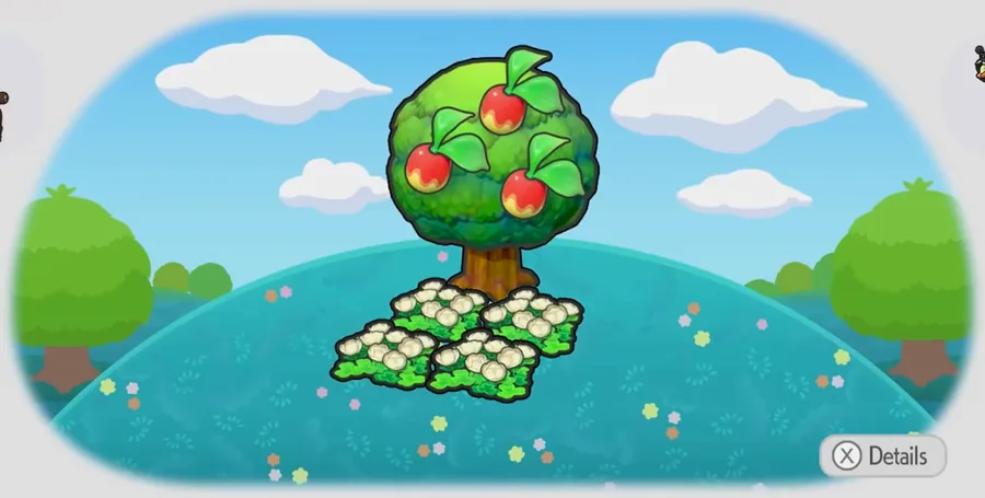 Tree-shaded fluffy flower bed
